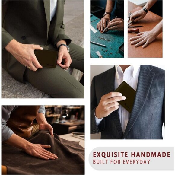 ⚡Travelambo Men Craze Horse Coffee Genuine Leather Handmade Stylish Wallet - Picture 4 of 9